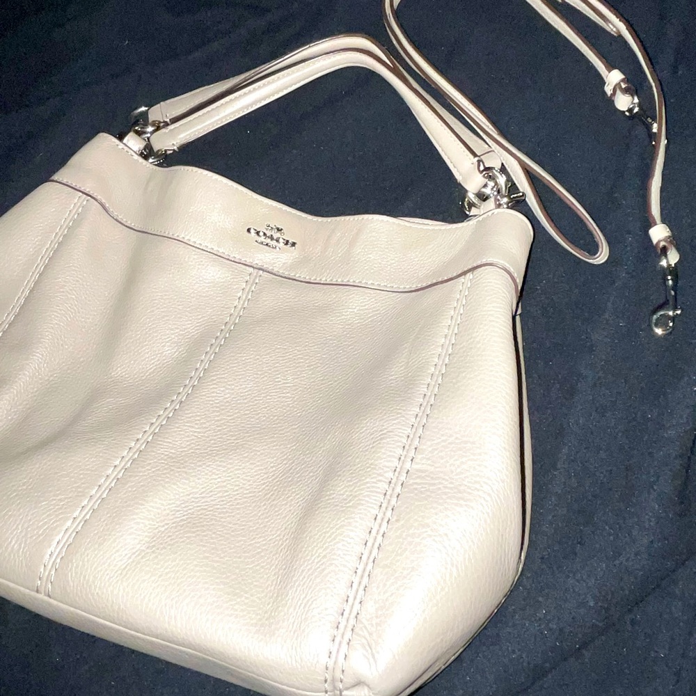 Coach Prairie satchel pebble leather gray